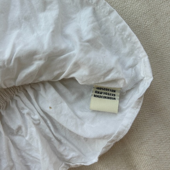 Sim & Sam Crop Top Women's‎ Small White Peasant Puff Sleeve Milkmaid - Picture 5 of 5